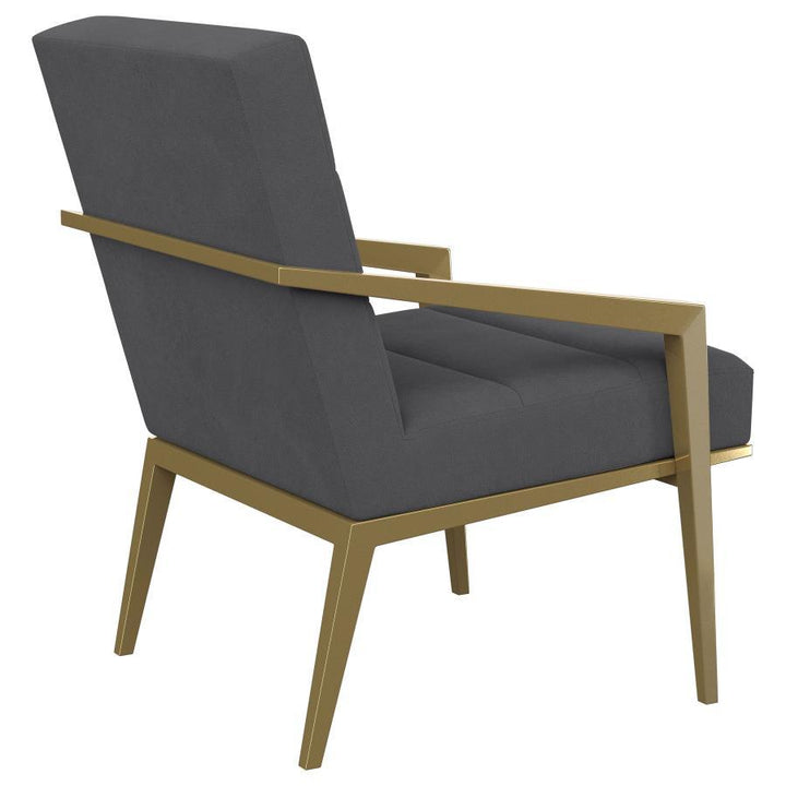 Kirra - Upholstered Metal Arm Accent Chair - Dark Gray Arm Chair modern furniture Contempo Furniture