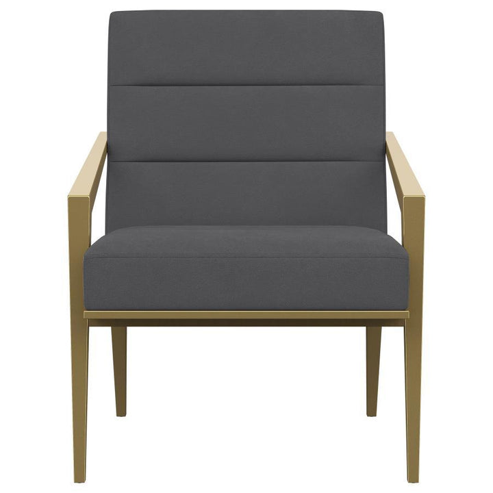 Kirra - Upholstered Metal Arm Accent Chair - Dark Gray Arm Chair modern furniture Contempo Furniture