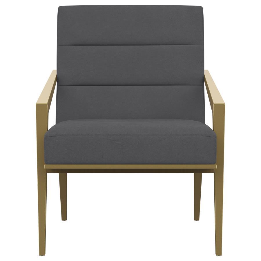 Kirra - Upholstered Metal Arm Accent Chair - Dark Gray Arm Chair modern furniture Contempo Furniture
