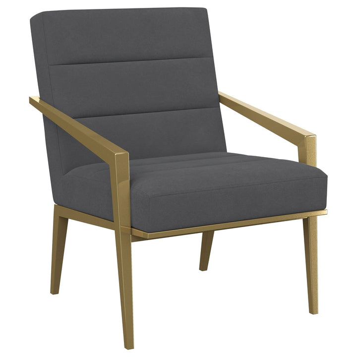 Kirra - Upholstered Metal Arm Accent Chair - Dark Gray Arm Chair modern furniture Contempo Furniture