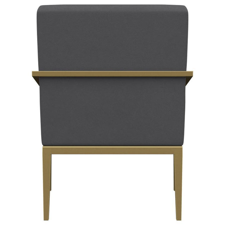 Kirra - Upholstered Metal Arm Accent Chair - Dark Gray Arm Chair modern furniture Contempo Furniture