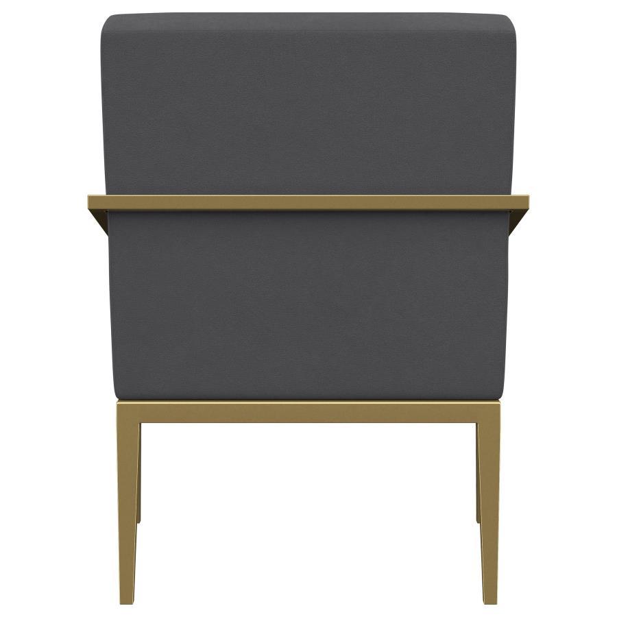 Kirra - Upholstered Metal Arm Accent Chair - Dark Gray Arm Chair modern furniture Contempo Furniture