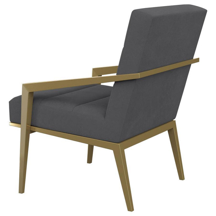 Kirra - Upholstered Metal Arm Accent Chair - Dark Gray Arm Chair modern furniture Contempo Furniture