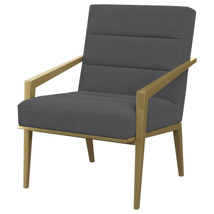 Kirra - Upholstered Metal Arm Accent Chair - Dark Gray Arm Chair modern furniture Contempo Furniture