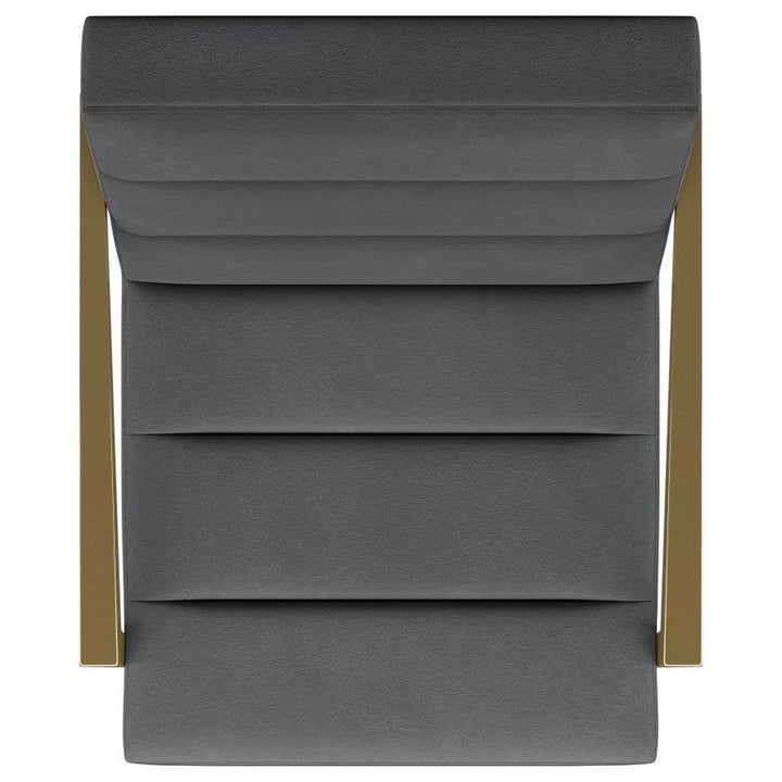 Kirra - Upholstered Metal Arm Accent Chair - Dark Gray Arm Chair modern furniture Contempo Furniture