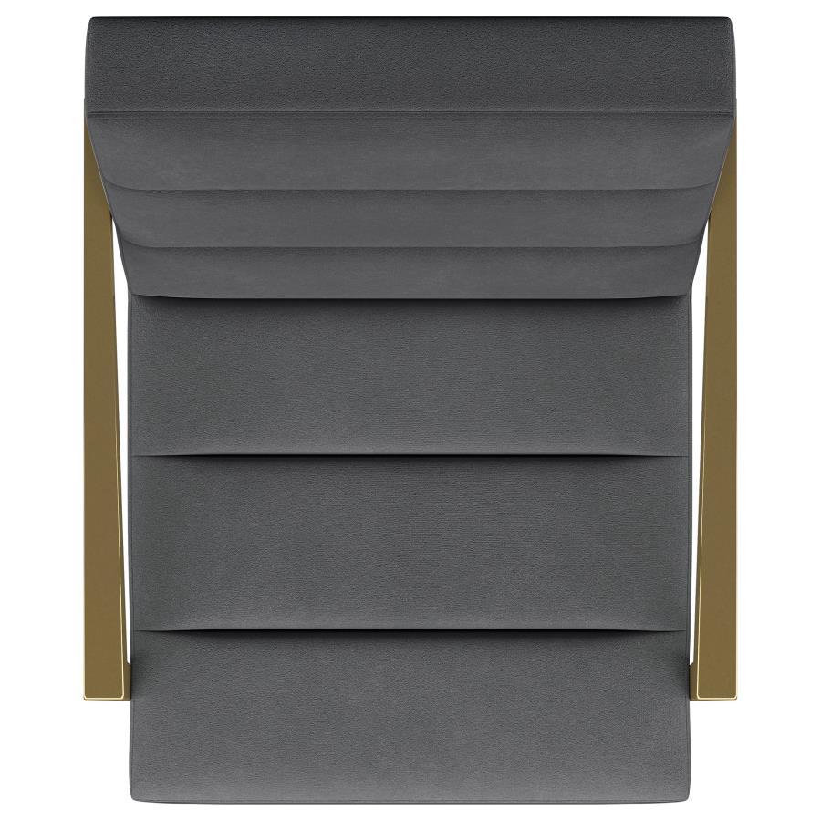 Kirra - Upholstered Metal Arm Accent Chair - Dark Gray Arm Chair modern furniture Contempo Furniture