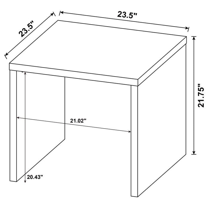 Knapp - Engineered Wood Square Side End Table - Black End Table modern furniture Contempo Furniture