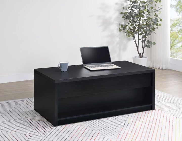 Knapp - Lift Top Cocktail Coffee Table With Dual Drawers - Black Coffee Table modern furniture Contempo Furniture