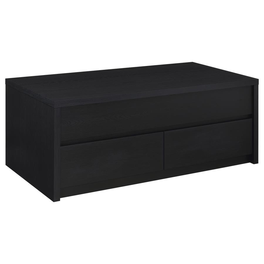 Knapp - Lift Top Cocktail Coffee Table With Dual Drawers - Black Coffee Table modern furniture Contempo Furniture