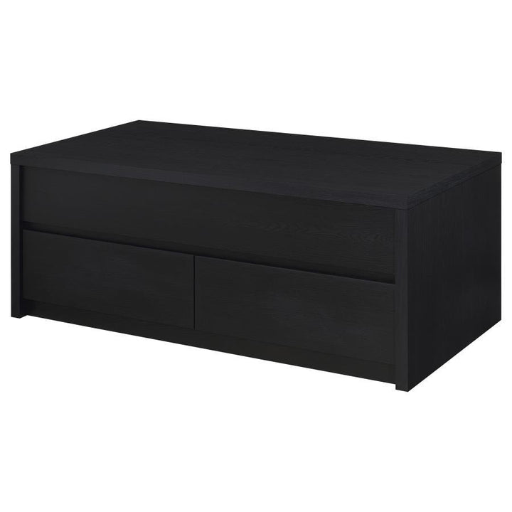 Knapp - Lift Top Cocktail Coffee Table With Dual Drawers - Black Coffee Table modern furniture Contempo Furniture