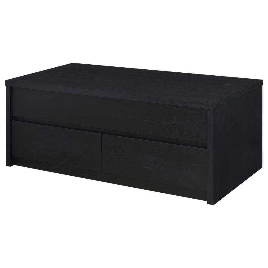 Knapp - Lift Top Cocktail Coffee Table With Dual Drawers - Black Coffee Table modern furniture Contempo Furniture