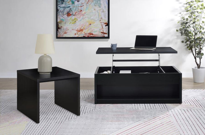 Knapp - Lift Top Cocktail Coffee Table With Dual Drawers - Black Coffee Table modern furniture Contempo Furniture
