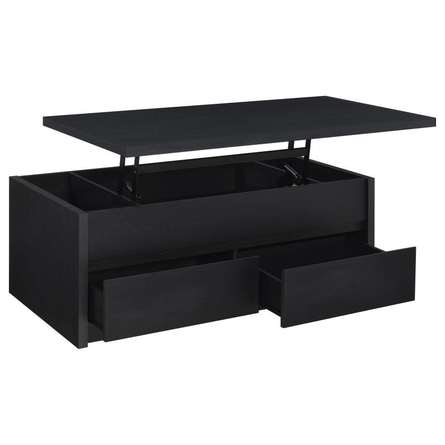 Knapp - Lift Top Cocktail Coffee Table With Dual Drawers - Black Coffee Table modern furniture Contempo Furniture
