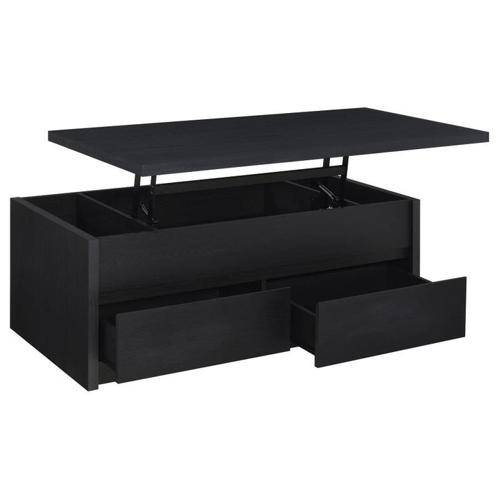 Knapp - Lift Top Cocktail Coffee Table With Dual Drawers - Black Coffee Table modern furniture Contempo Furniture