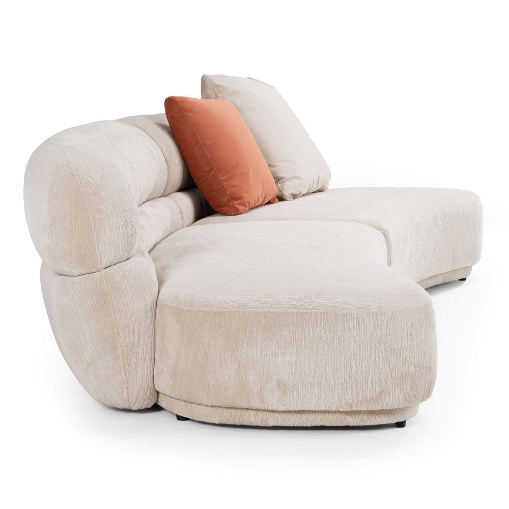 Knight - Modern Beige Fabric Curved Sectional Sofa - View 6
