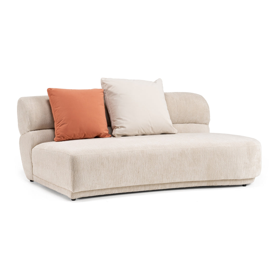 Knight - Modern Beige Fabric Curved Sectional Sofa