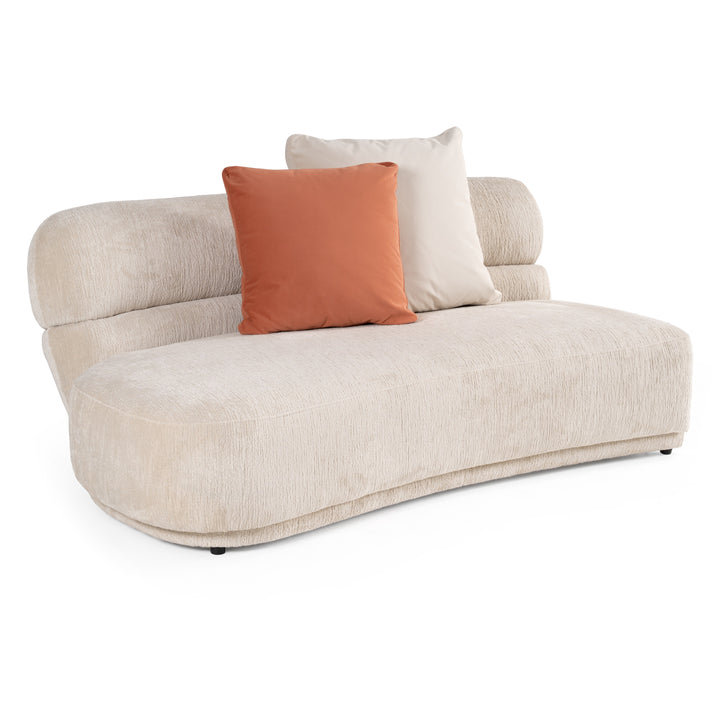 Knight - Modern Beige Fabric Curved Sectional Sofa