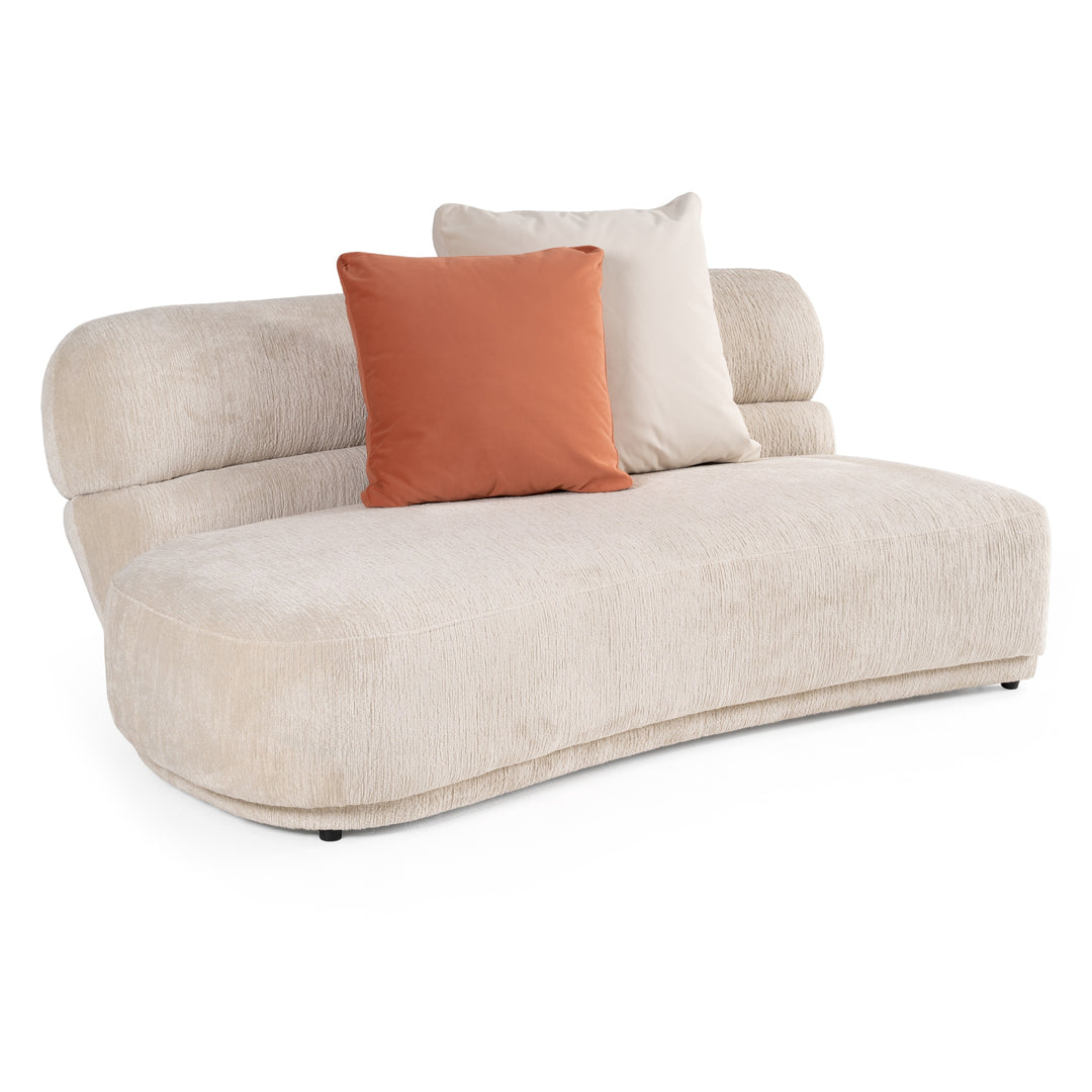 Knight - Modern Beige Fabric Curved Sectional Sofa