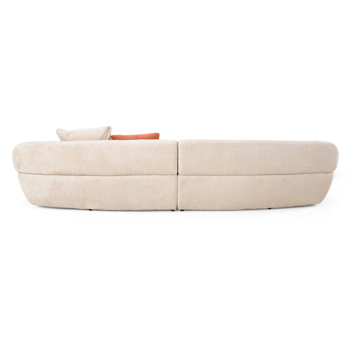Knight - Modern Beige Fabric Curved Sectional Sofa