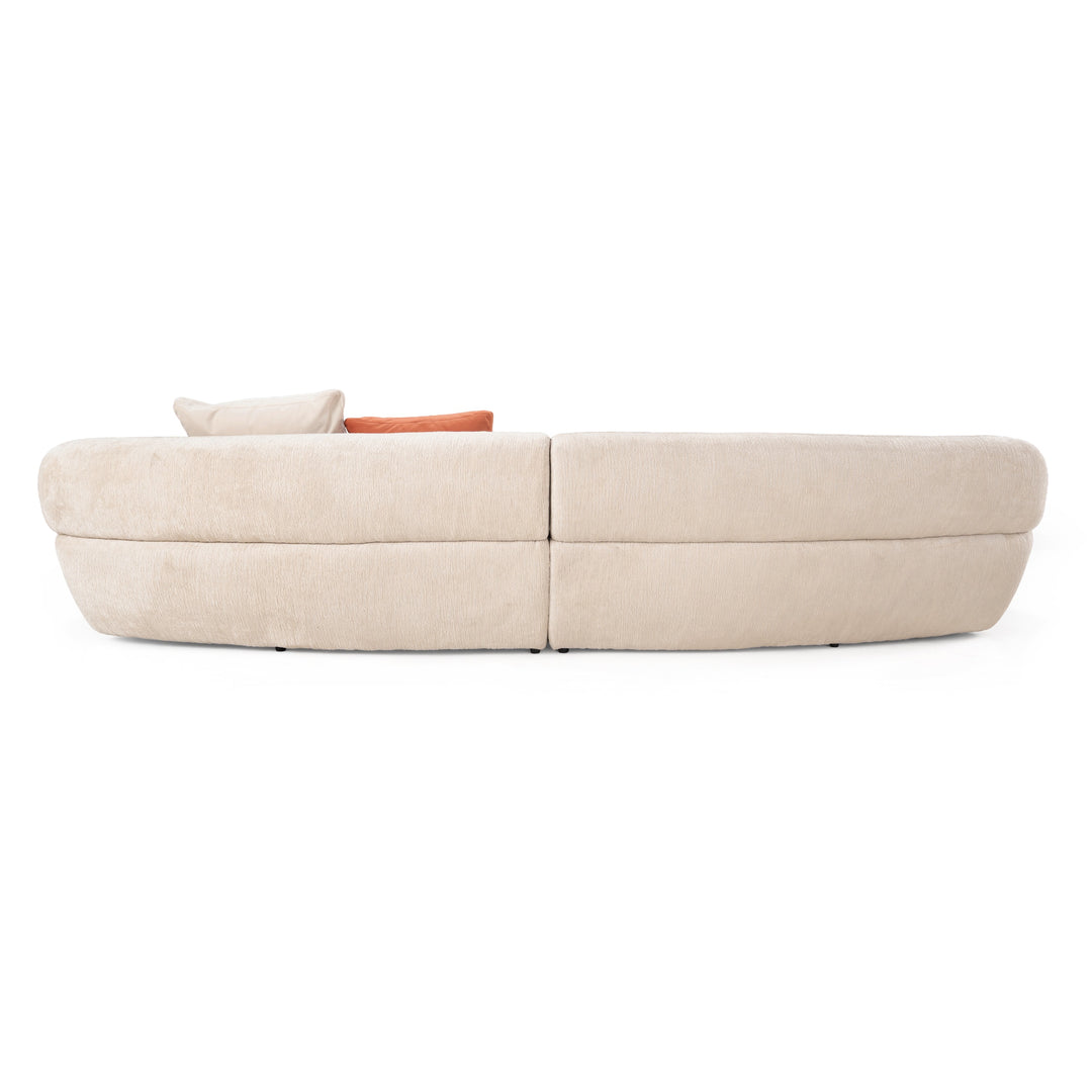 Knight - Modern Beige Fabric Curved Sectional Sofa