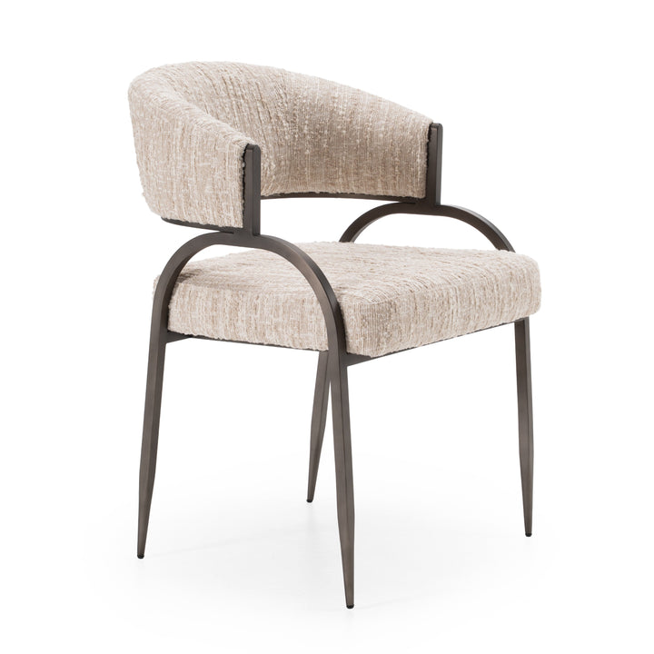 Kobe  Modern Beige Fabric Dining Chair
