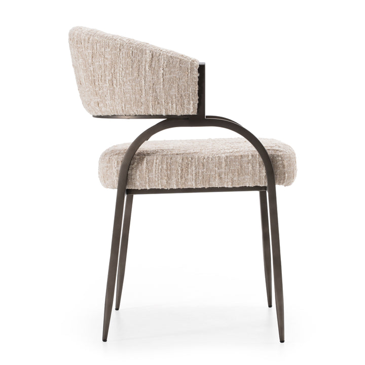 Kobe  Modern Beige Fabric Dining Chair