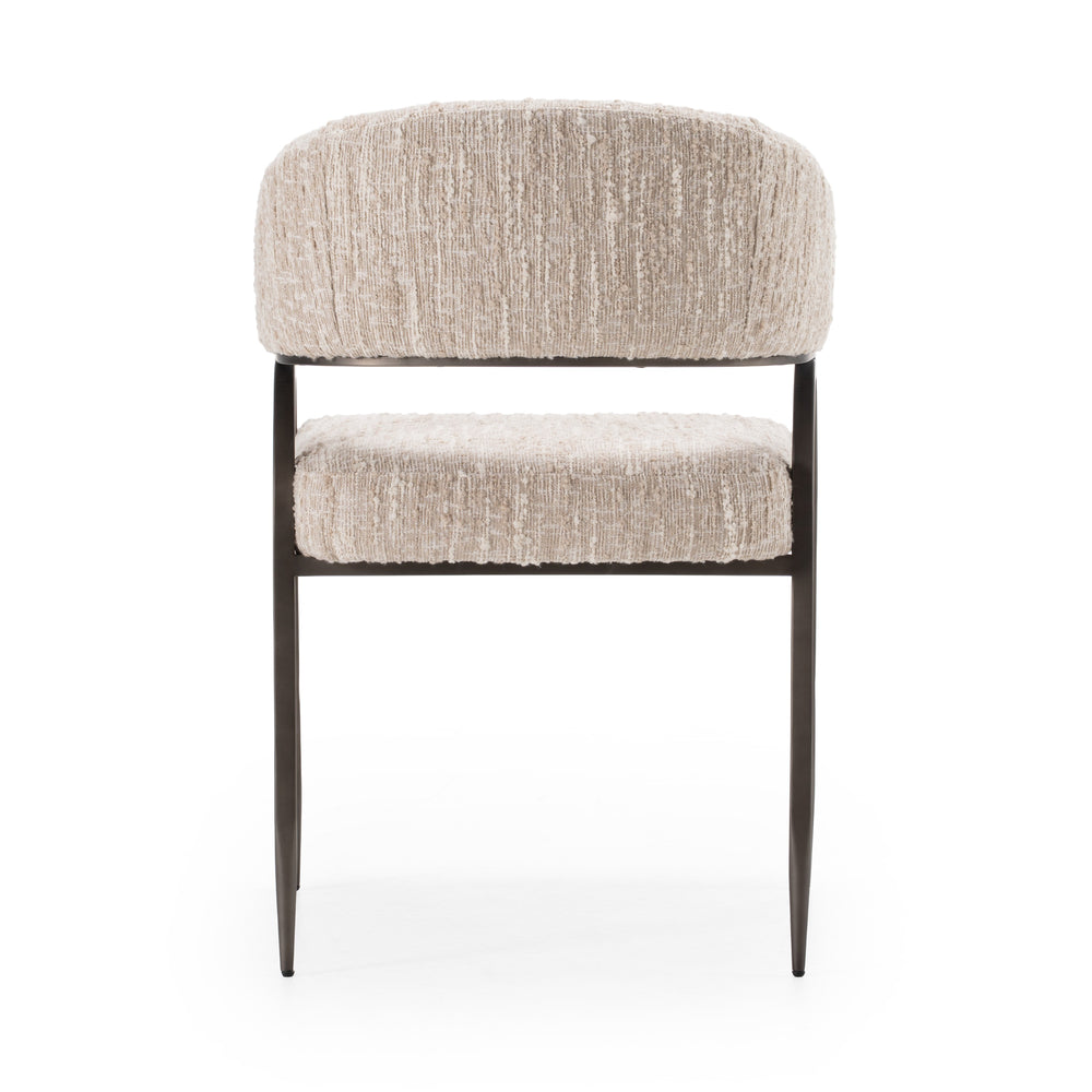 Kobe - Modern Beige Fabric Dining Chair - View 3
