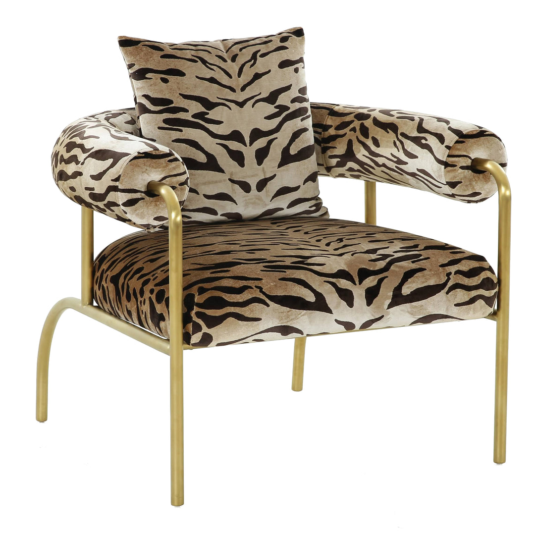Kola - Gold Zebra Print Accent Chair