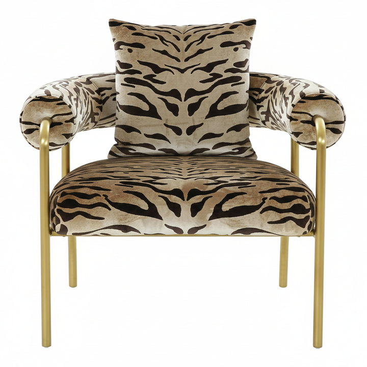 Kola - Gold Zebra Print Accent Chair