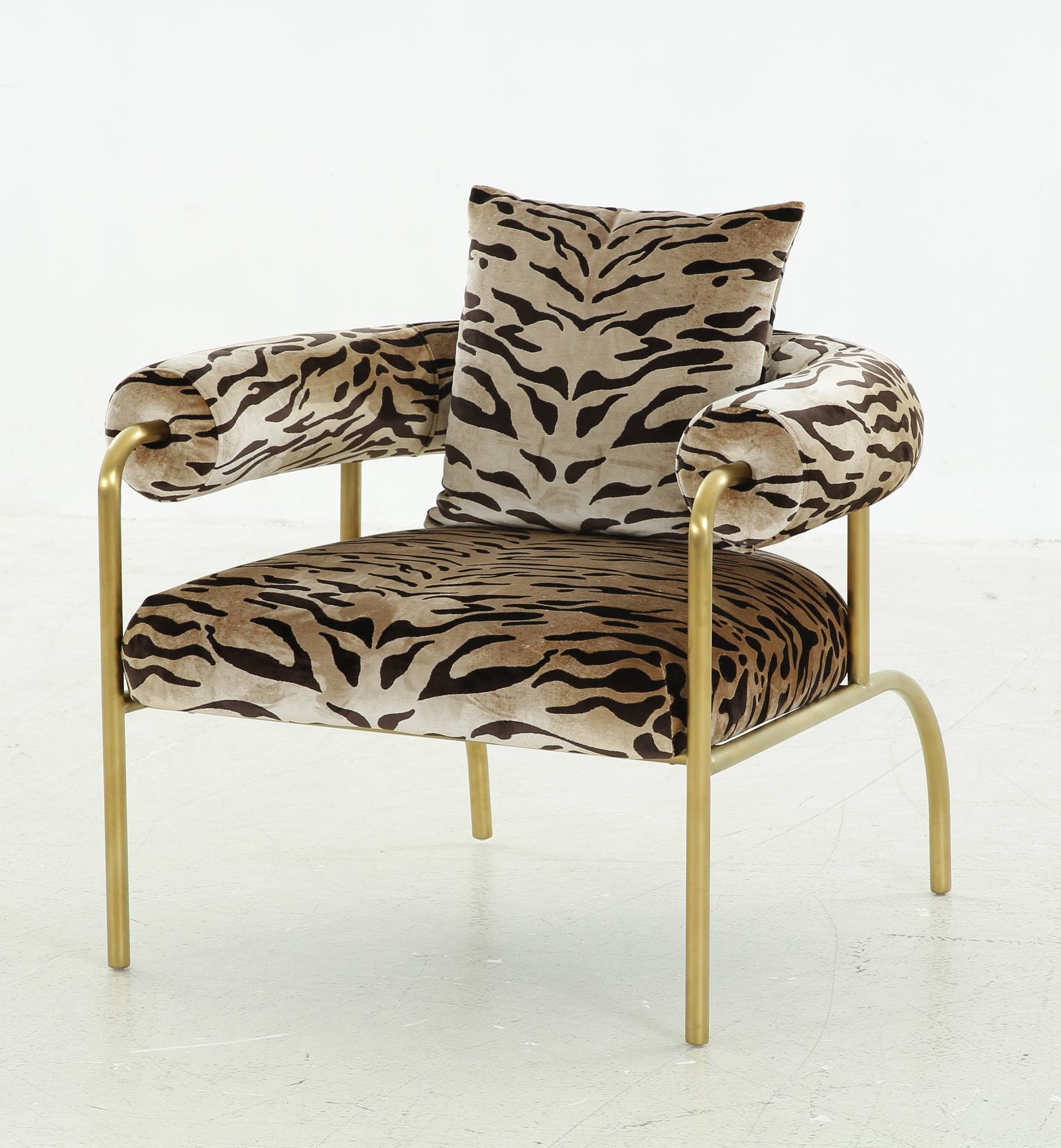 Kola - Gold Zebra Print Accent Chair