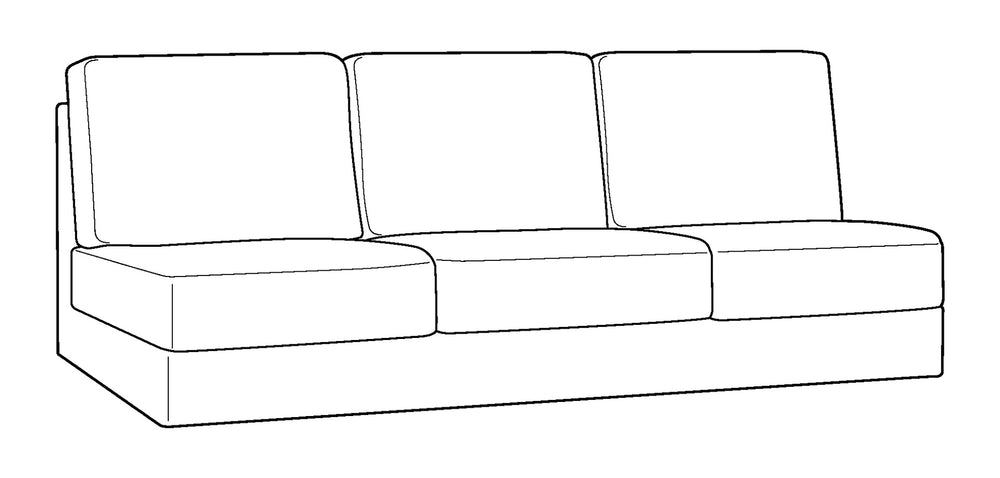Luonto Koli Armless 3-Seat Sofa Module - Stationary