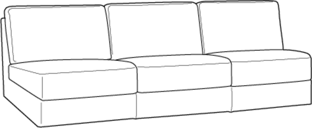 Luonto Koli Armless 3-Seat Sofa Sleeper Module - Full