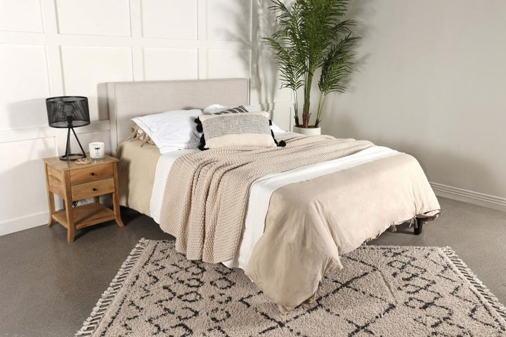 Kosmo - Upholstered Queen / Full Panel Headboard - Sand Upholstered HeadBoard modern furniture Contempo Furniture