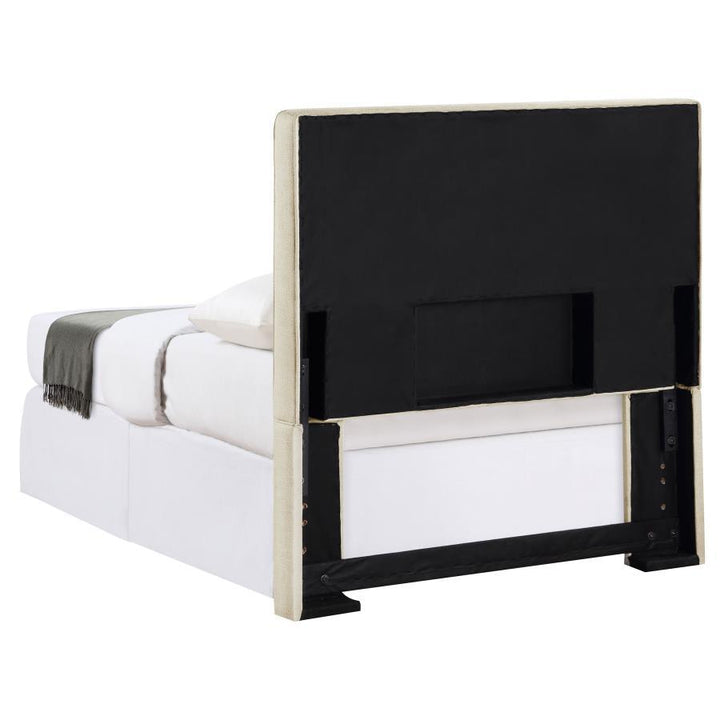 Kosmo - Upholstered Twin Panel Headboard - Sand Upholstered HeadBoard modern furniture Contempo Furniture