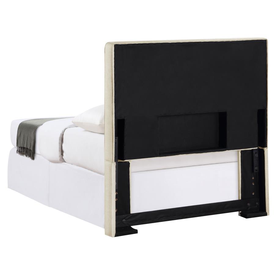 Kosmo - Upholstered Twin Panel Headboard - Sand Upholstered HeadBoard modern furniture Contempo Furniture