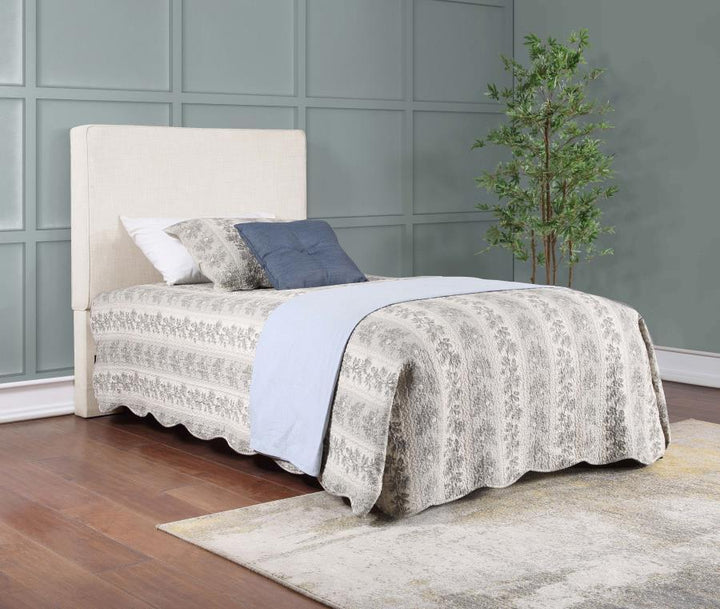 Kosmo - Upholstered Twin Panel Headboard - Sand Upholstered HeadBoard modern furniture Contempo Furniture