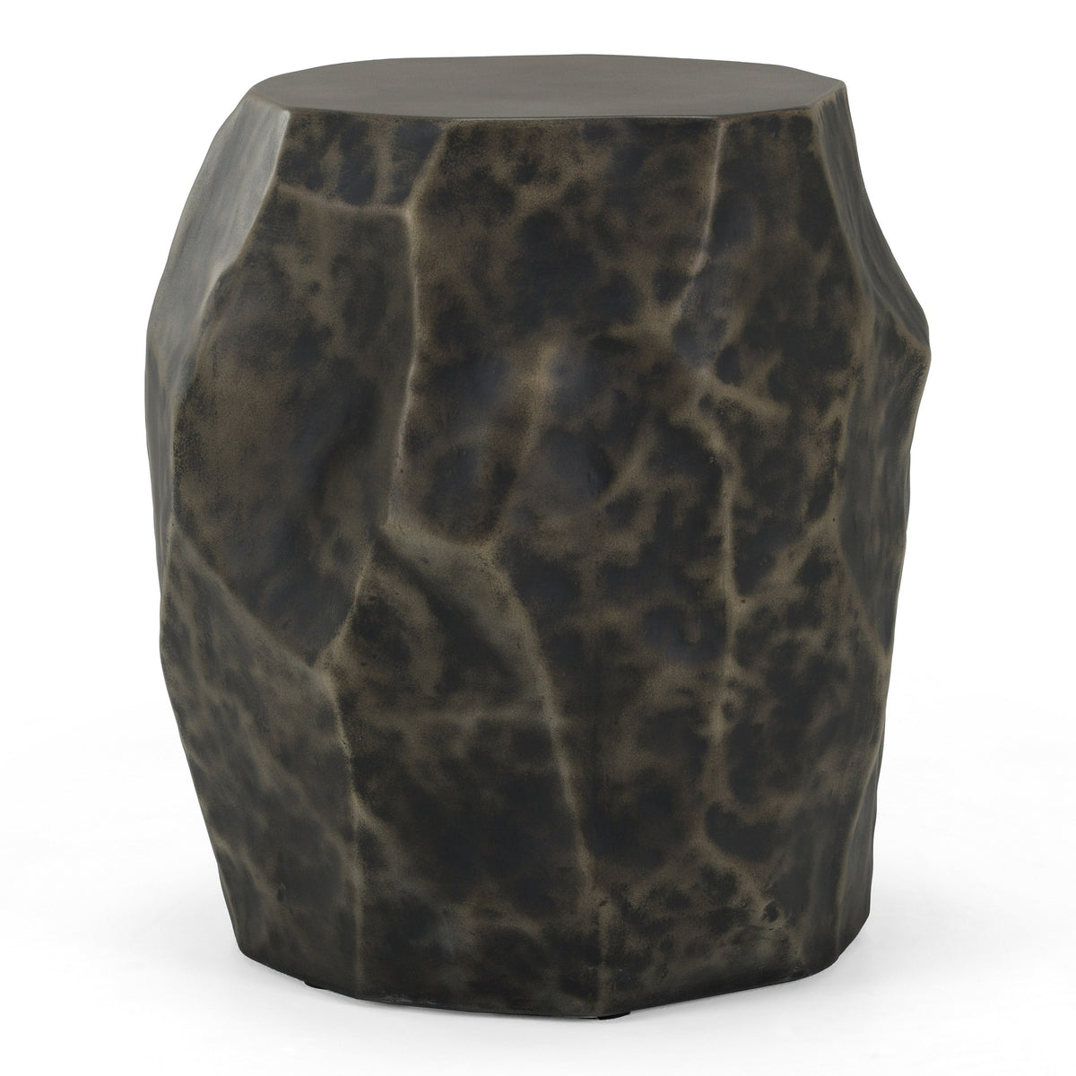 Koussi - Modern Black + Bronze Concrete End Table