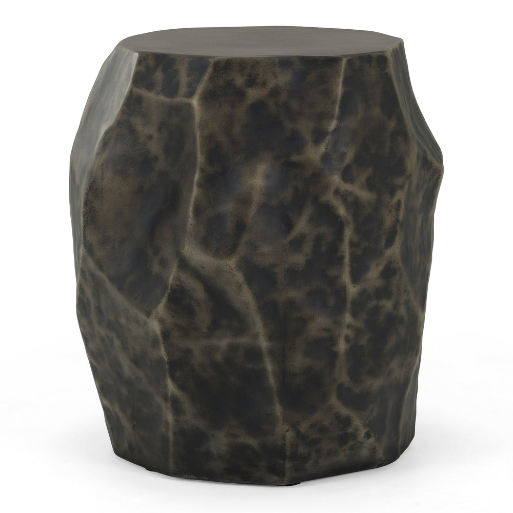 Koussi - Modern Black + Bronze Concrete End Table
