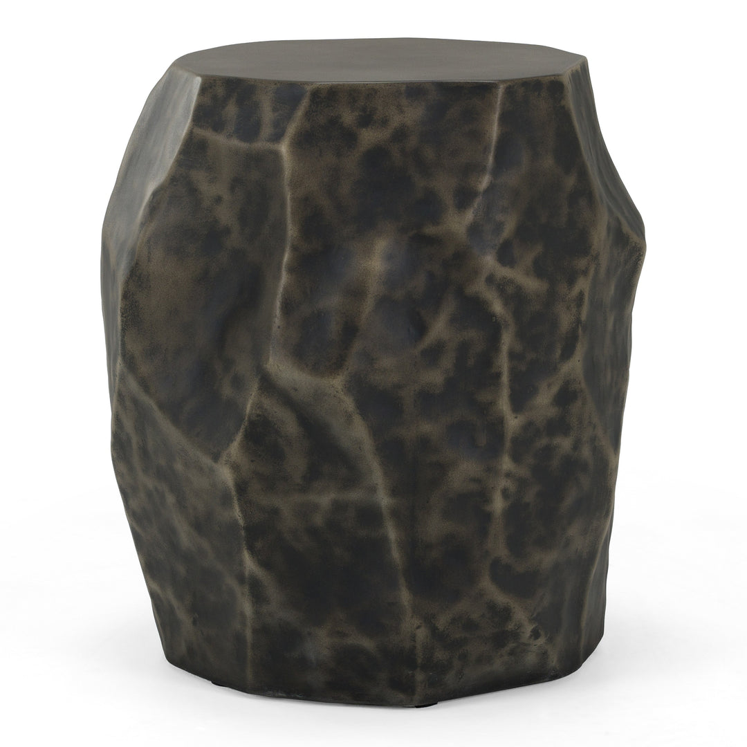Koussi - Modern Black + Bronze Concrete End Table