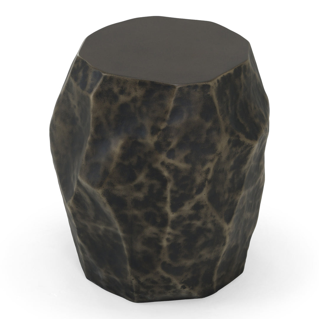 Koussi - Modern Black + Bronze Concrete End Table