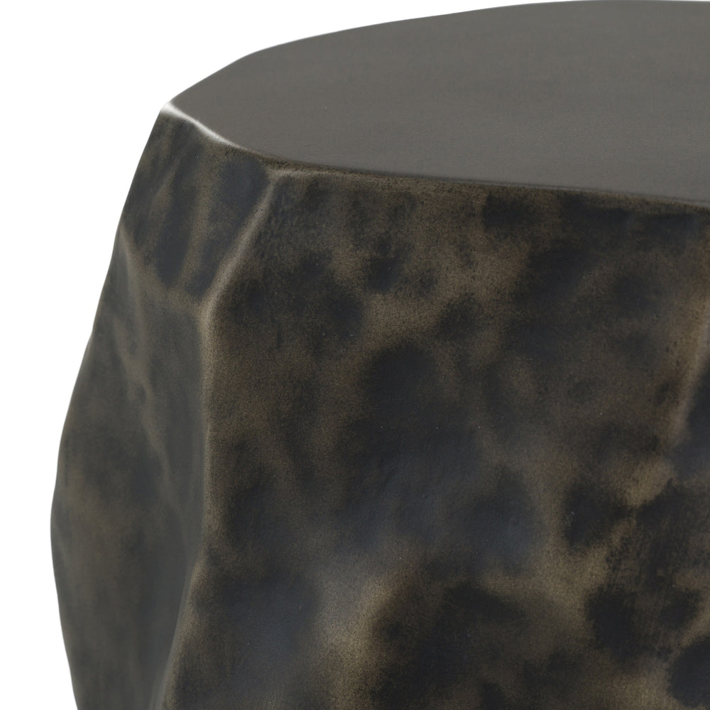 Koussi - Modern Black + Bronze Concrete End Table