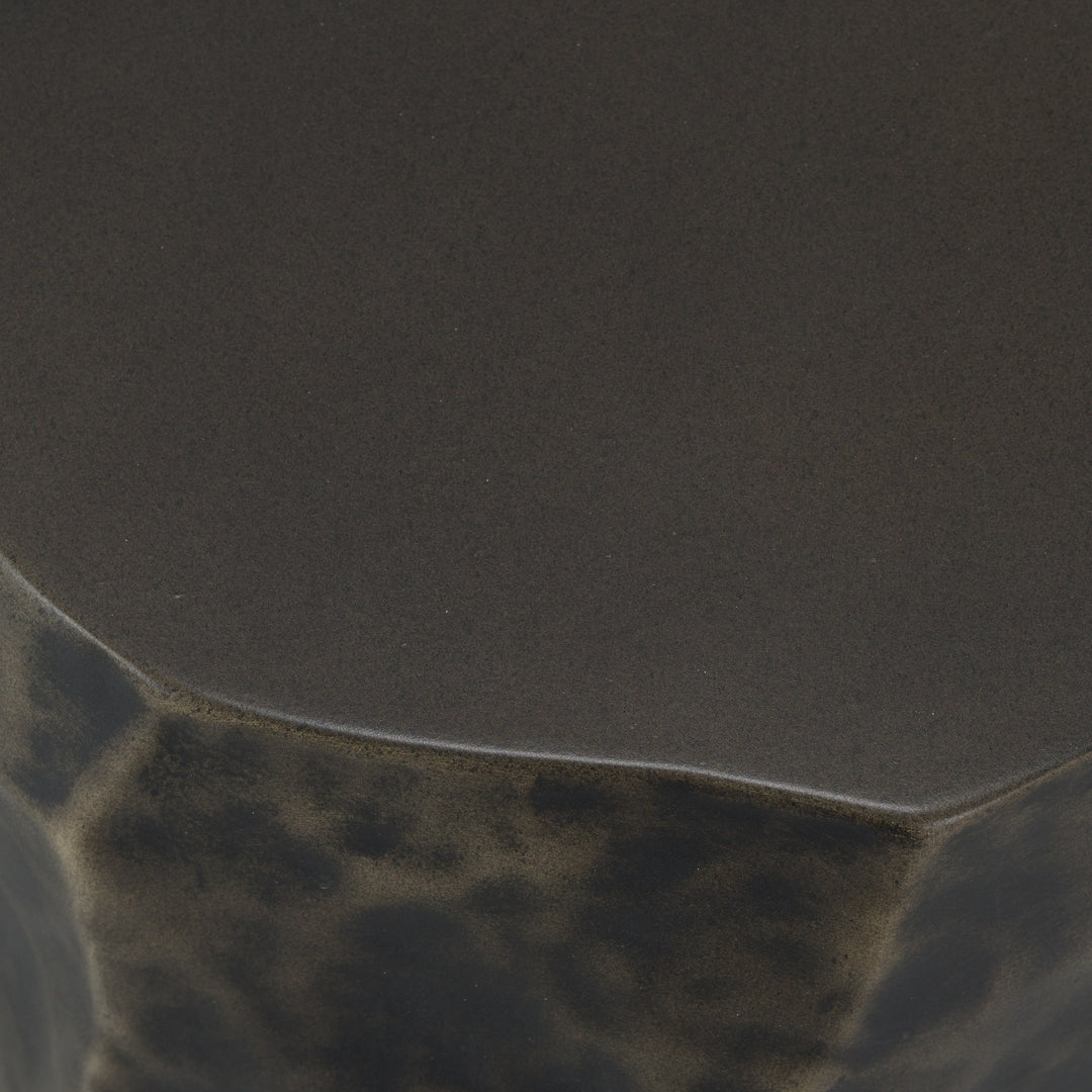Koussi - Modern Black + Bronze Concrete End Table