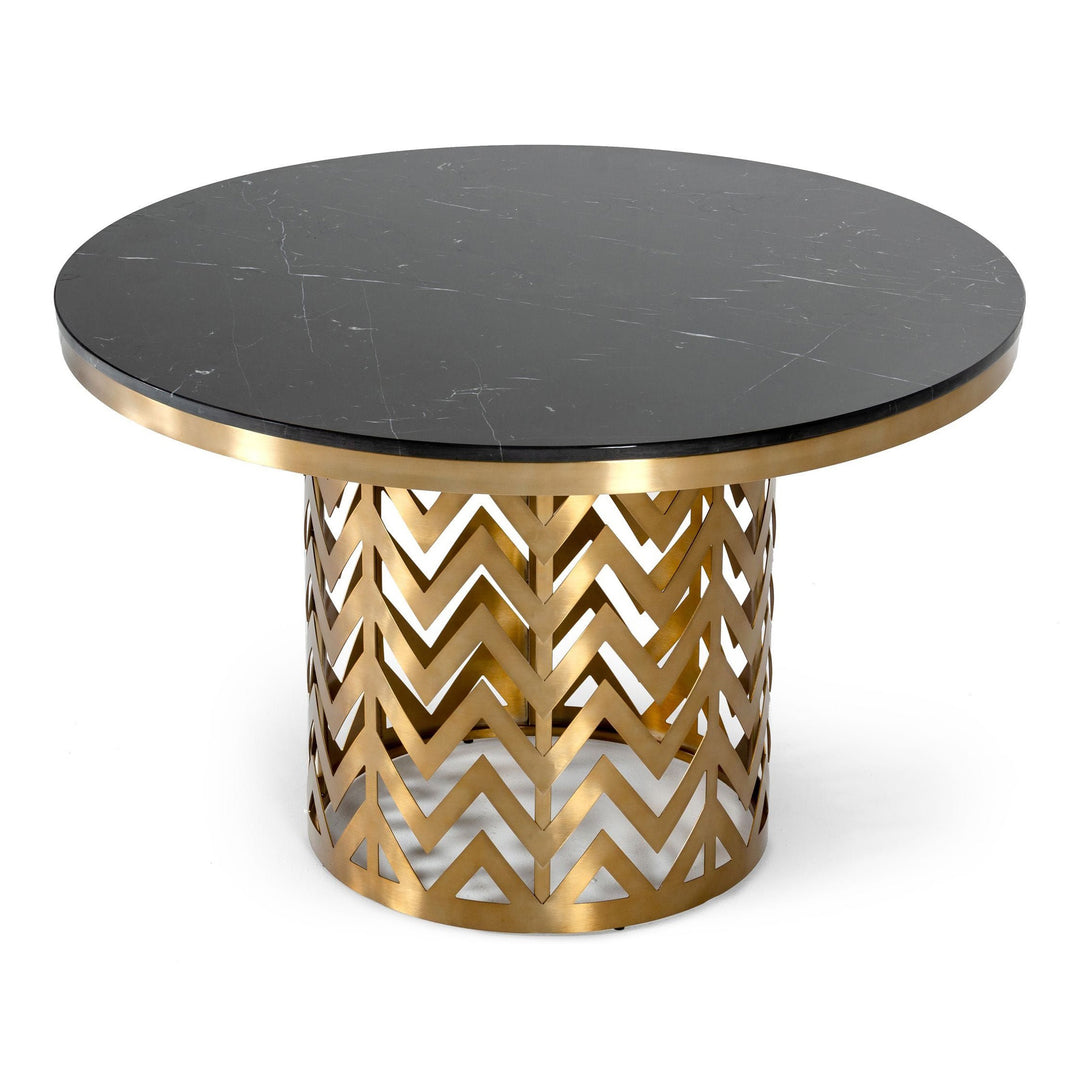 Kowal - Glam Black Marble Dining Table