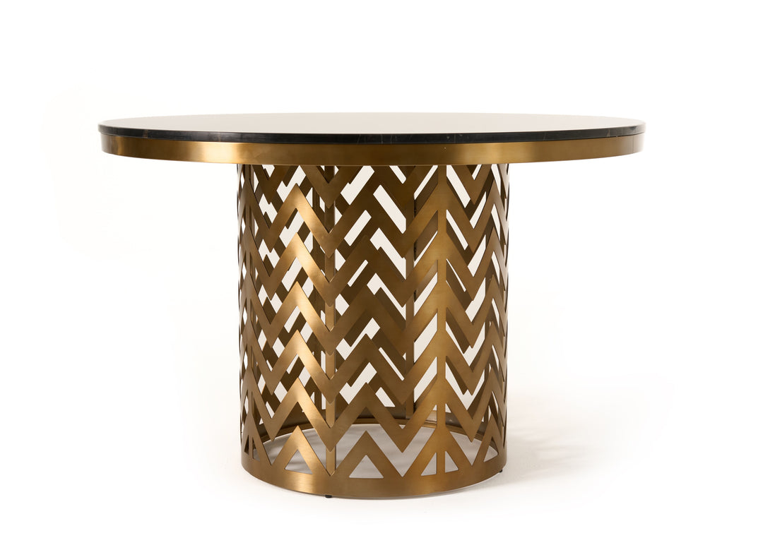 Kowal  Glam Black Marble Dining Table