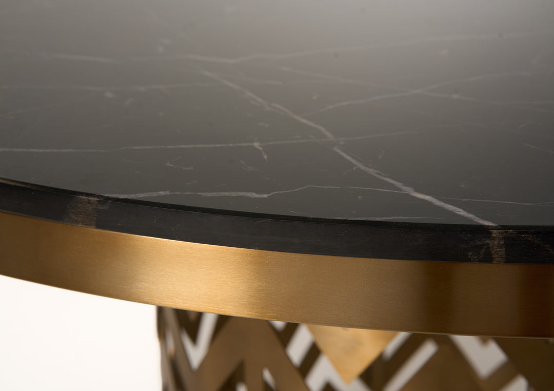 Kowal  Glam Black Marble Dining Table