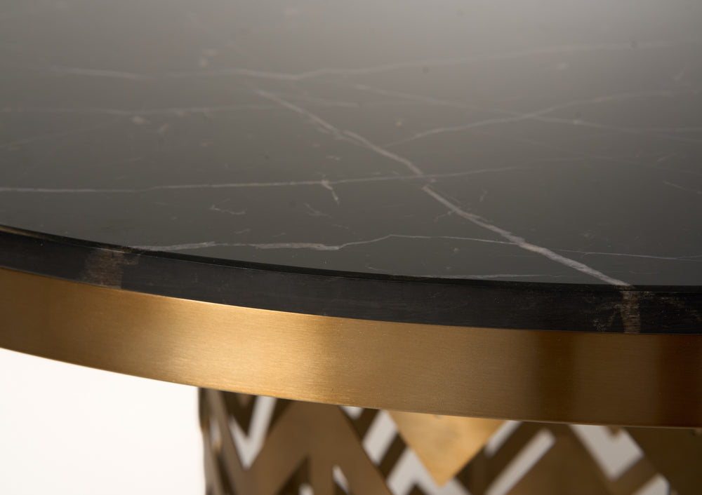 Kowal - Glam Black Marble Dining Table - View 10