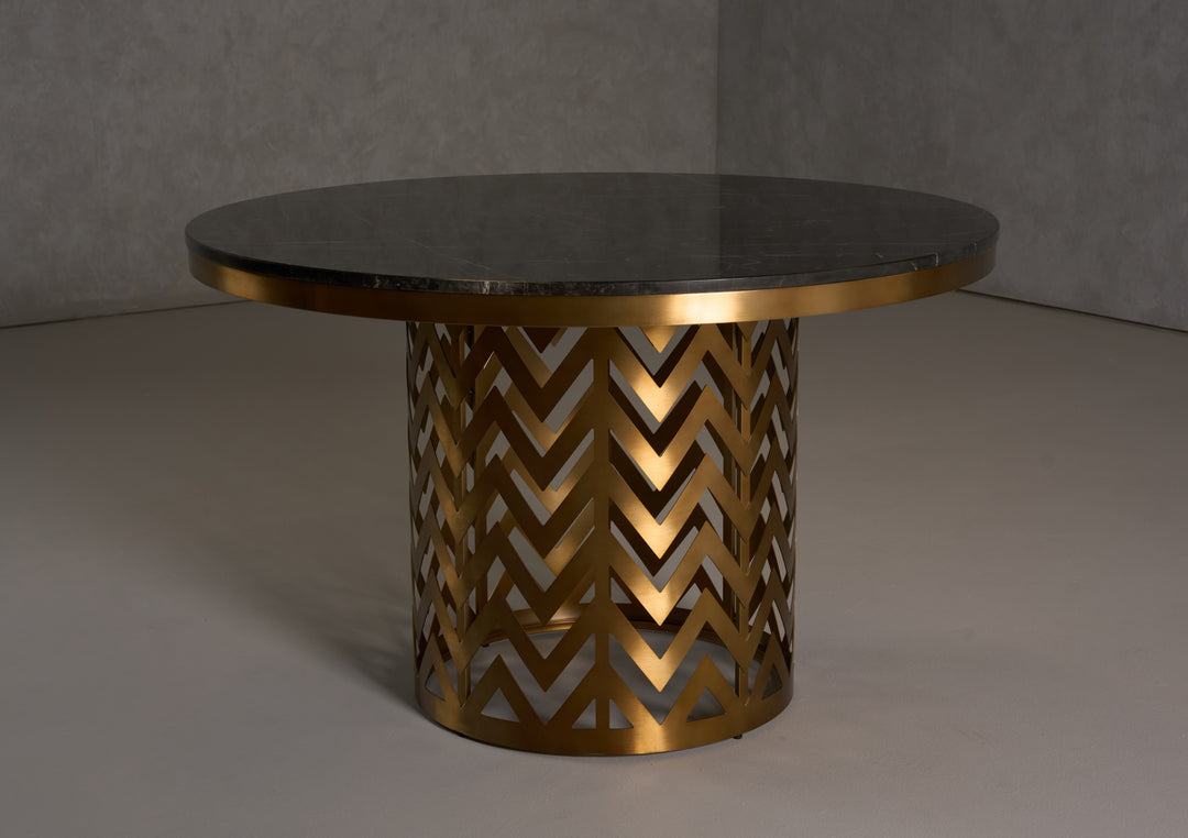 Kowal  Glam Black Marble Dining Table