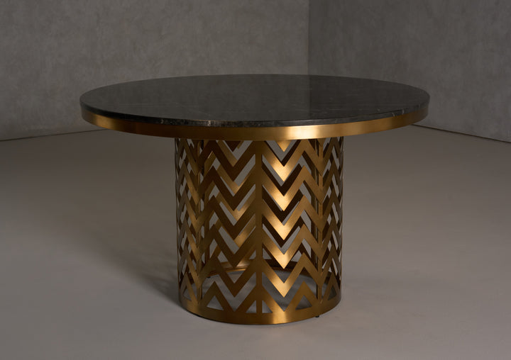 Kowal  Glam Black Marble Dining Table