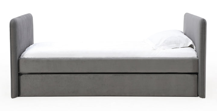 Modus Furniture Prrzj3 Elora Upholstered Daybed With Trundle In Charcoal Velvet