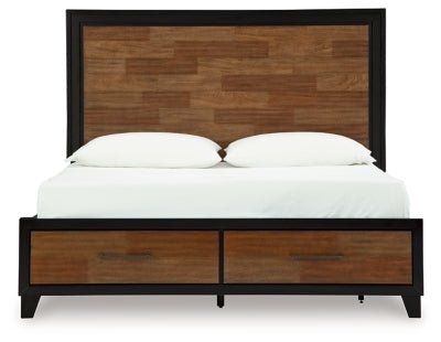 Kraeburn California King Panel Storage Bed - Dark Brown Storage Bed modern furniture Contempo Furniture